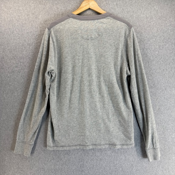 LL Bean Signature Gray Long‎ Sleeve Henley Shirt Slim Fit Casual Mens Large - Picture 5 of 12